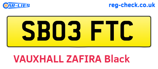 SB03FTC are the vehicle registration plates.
