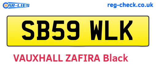 SB59WLK are the vehicle registration plates.