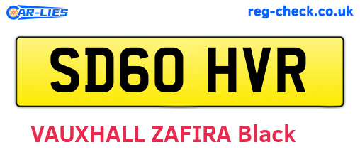 SD60HVR are the vehicle registration plates.