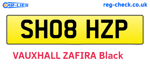 SH08HZP are the vehicle registration plates.