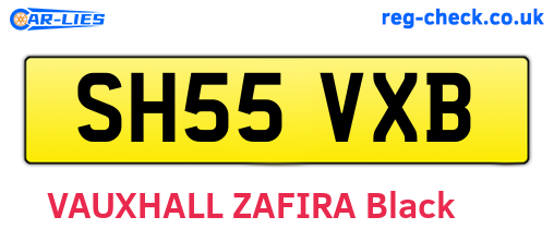 SH55VXB are the vehicle registration plates.