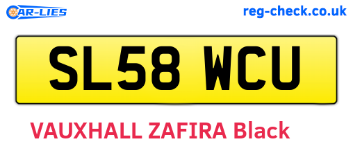 SL58WCU are the vehicle registration plates.