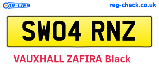 SW04RNZ are the vehicle registration plates.