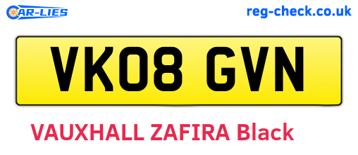 VK08GVN are the vehicle registration plates.