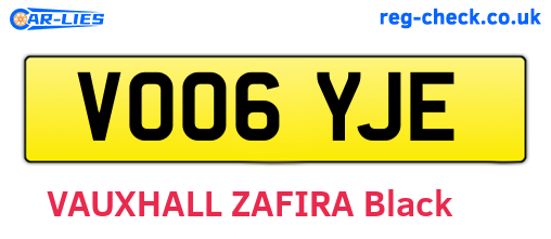 VO06YJE are the vehicle registration plates.