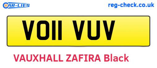 VO11VUV are the vehicle registration plates.