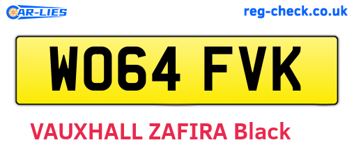 WO64FVK are the vehicle registration plates.