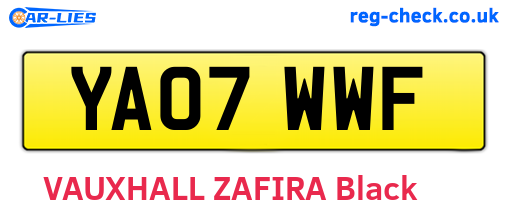YA07WWF are the vehicle registration plates.