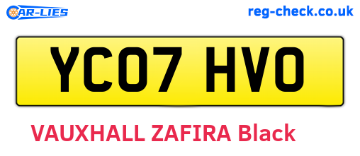 YC07HVO are the vehicle registration plates.