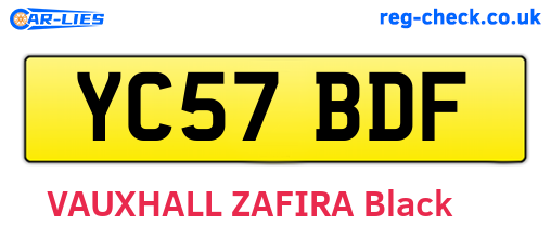 YC57BDF are the vehicle registration plates.
