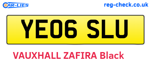 YE06SLU are the vehicle registration plates.