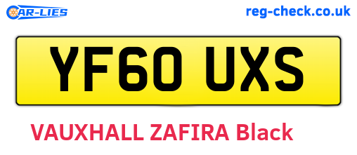 YF60UXS are the vehicle registration plates.