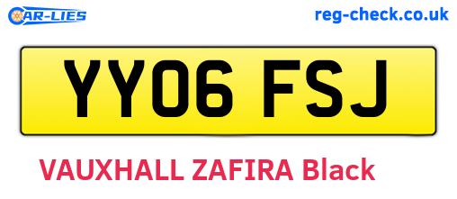 YY06FSJ are the vehicle registration plates.