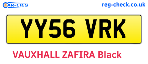YY56VRK are the vehicle registration plates.