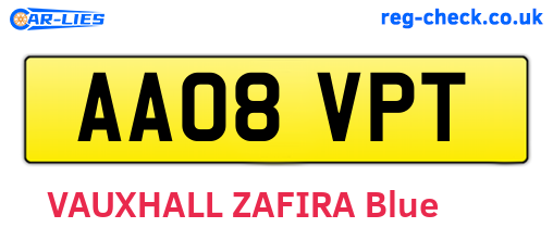 AA08VPT are the vehicle registration plates.