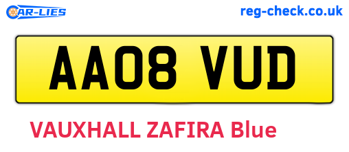 AA08VUD are the vehicle registration plates.