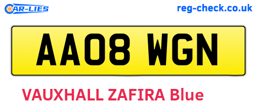 AA08WGN are the vehicle registration plates.