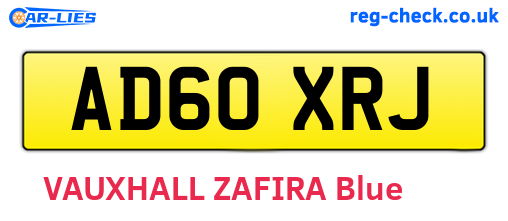 AD60XRJ are the vehicle registration plates.
