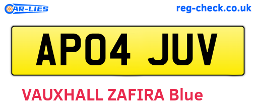 AP04JUV are the vehicle registration plates.