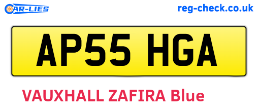 AP55HGA are the vehicle registration plates.