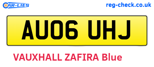 AU06UHJ are the vehicle registration plates.