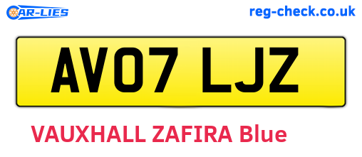 AV07LJZ are the vehicle registration plates.