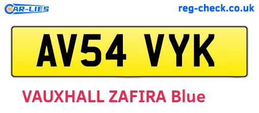 AV54VYK are the vehicle registration plates.