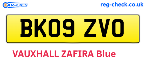 BK09ZVO are the vehicle registration plates.