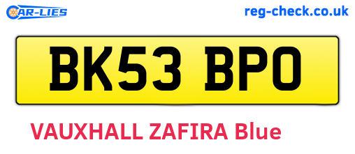 BK53BPO are the vehicle registration plates.
