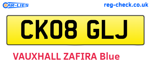 CK08GLJ are the vehicle registration plates.