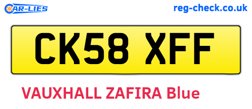 CK58XFF are the vehicle registration plates.