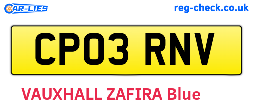CP03RNV are the vehicle registration plates.