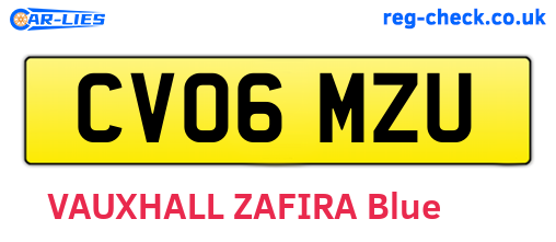 CV06MZU are the vehicle registration plates.