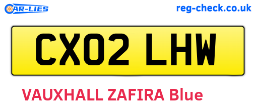 CX02LHW are the vehicle registration plates.