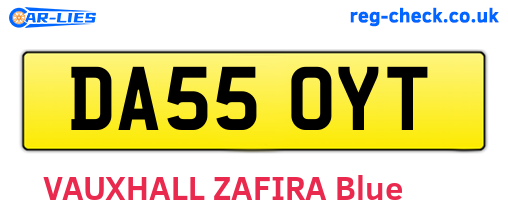 DA55OYT are the vehicle registration plates.