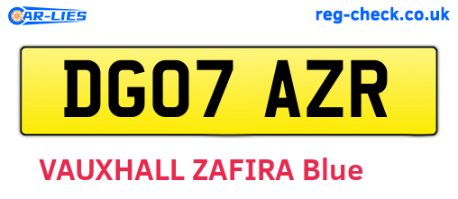 DG07AZR are the vehicle registration plates.