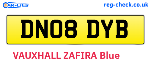 DN08DYB are the vehicle registration plates.