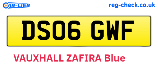 DS06GWF are the vehicle registration plates.