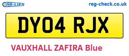 DY04RJX are the vehicle registration plates.