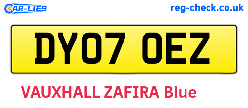 DY07OEZ are the vehicle registration plates.