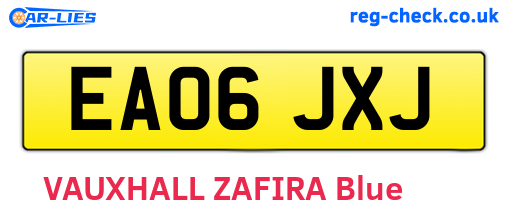 EA06JXJ are the vehicle registration plates.