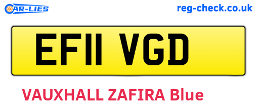 EF11VGD are the vehicle registration plates.