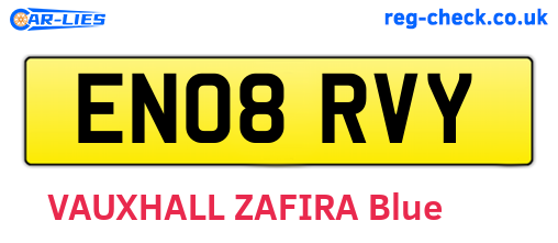 EN08RVY are the vehicle registration plates.