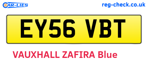 EY56VBT are the vehicle registration plates.