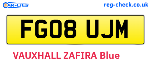FG08UJM are the vehicle registration plates.