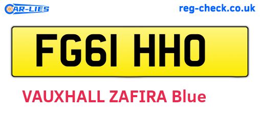 FG61HHO are the vehicle registration plates.