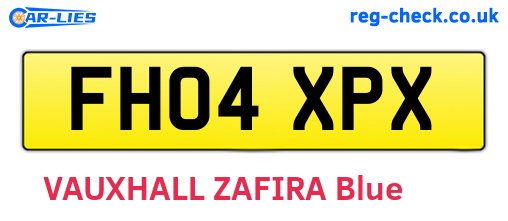 FH04XPX are the vehicle registration plates.