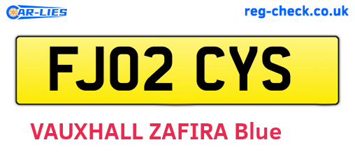 FJ02CYS are the vehicle registration plates.