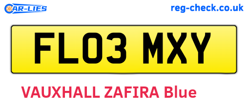 FL03MXY are the vehicle registration plates.