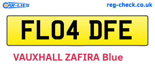 FL04DFE are the vehicle registration plates.